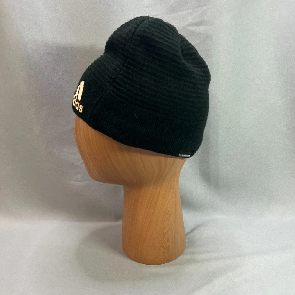Adidas Climawarm Beanie Hat Mens One Size Black Cuffed Tight Knit Winter Outdoor